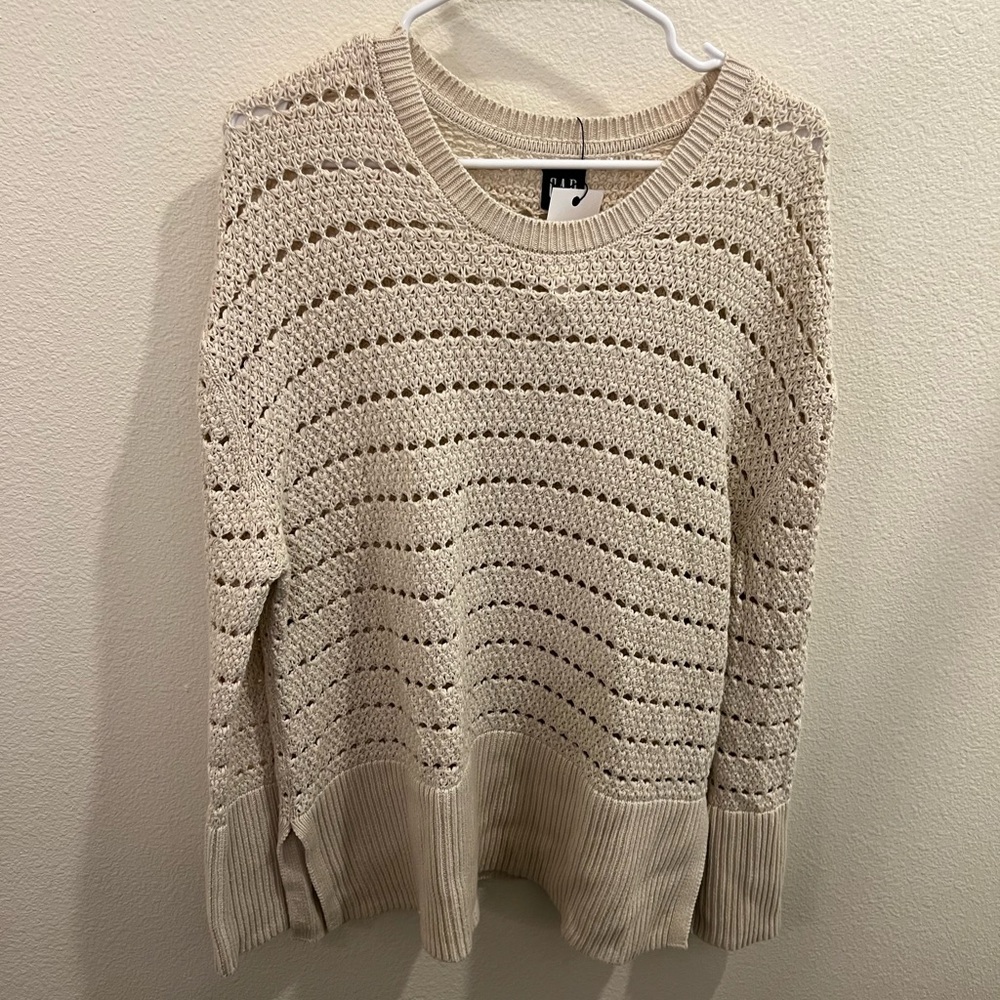 GAP Beige Open-Knit Sweater